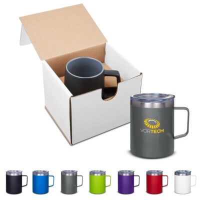 12 Oz. Vacuum Insulated Coffee Mug with Handle in Individual Mailer
