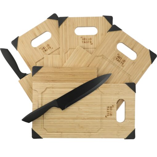 Bamboo Cutting Board with Knife