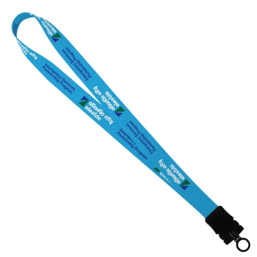 1" Dye Sublimated Stretchy Elastic Lanyard With Plastic Snap-Buckle Release And O-Ring-3
