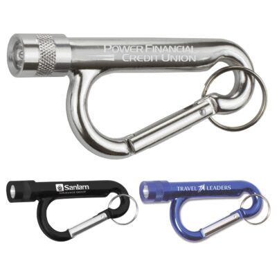 "Chiron Light" Metal Carabiner Flashlight w/Split Ring Attachment-1