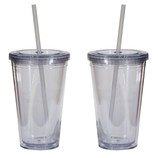 Double Wall 16 Oz Tumbler - Clear-4