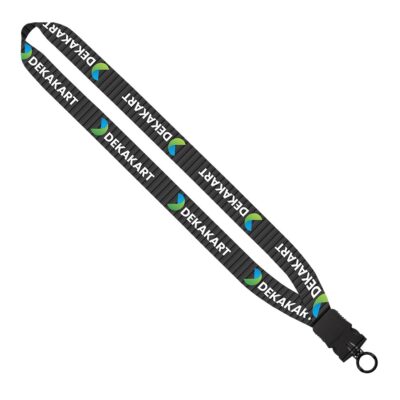 1" Polyester Dye Sublimated Lanyard w/Plastic Snap Buckle Release & O-Ring-1
