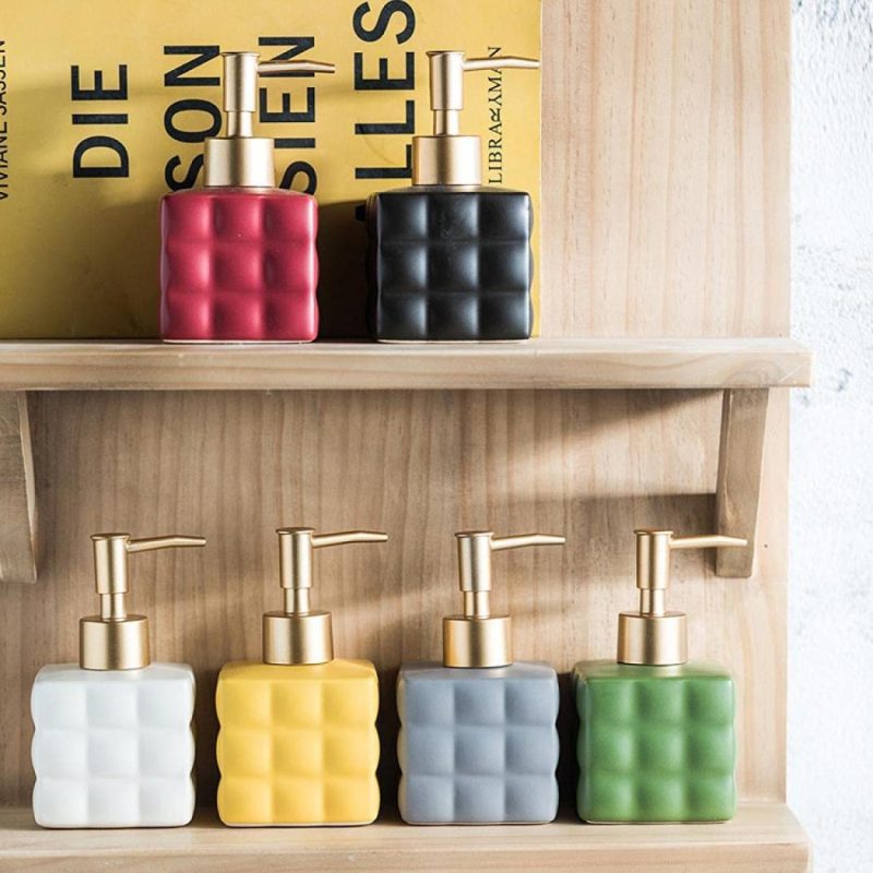 Ceramic Hand Soap Dispenser Lotion Dispenser Countertop Soap Dispensers for Hotel Bathroom - 1