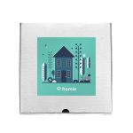 10" x 10" x 4" Custom White Corrugate Gift Box and 4" x 6" Card - 4