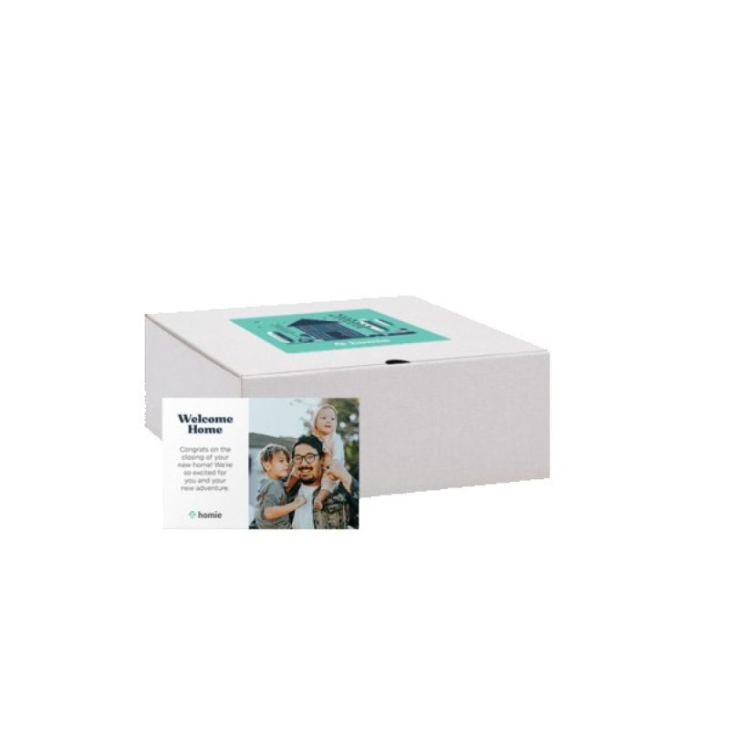 10" x 10" x 4" Custom White Corrugate Gift Box and 4" x 6" Card - 7