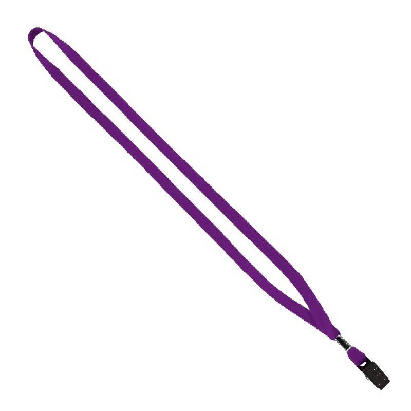 1/2" Cotton Lanyard with Metal Crimp & Bulldog Clip - 5