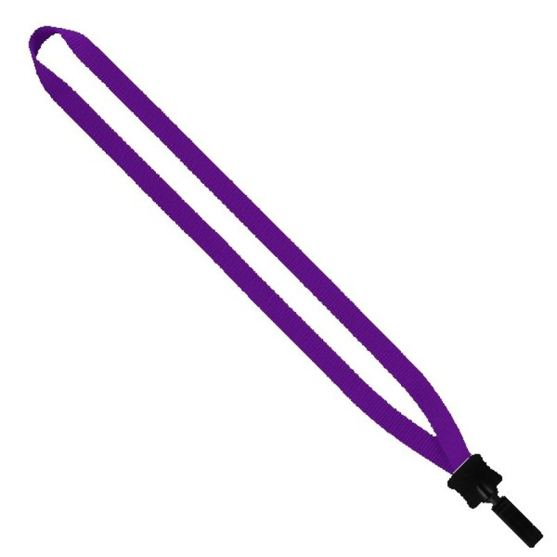 1/2" Smooth Nylon Lanyard with Plastic Clamshell & Bulldog Clip - 3