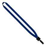 1/2" Smooth Nylon Lanyard with Plastic Clamshell & Bulldog Clip - 4
