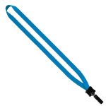 1/2" Smooth Nylon Lanyard with Plastic Clamshell & Bulldog Clip - 5