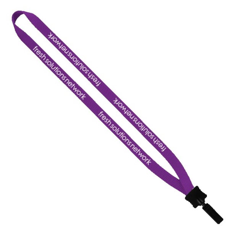 1/2" Smooth Nylon Lanyard with Plastic Clamshell & Bulldog Clip - 9