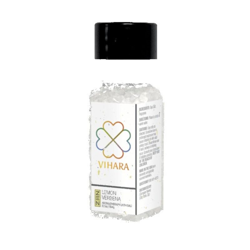 2 oz. Lemon Verbena Bath Salts in Tall Square Jar