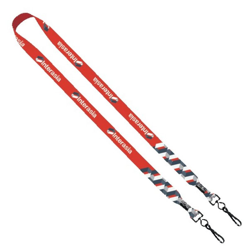 34-2-Ended-Dye-Sublimated-Lanyard-with-Metal-Crimp-and-Metal-Swivel-Snap-LS34M2-MB2 3/4" 2-Ended Dye-Sublimated Lanyard with Metal Crimp and Metal Swivel Snap