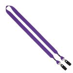 3/4" 2-Ended Polyester Lanyard with Metal Crimp & Metal Bulldog Clip - 1