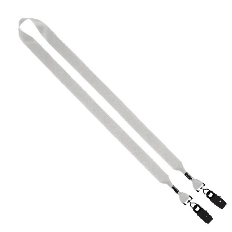 3/4" 2-Ended Polyester Lanyard with Metal Crimp & Metal Bulldog Clip - 9