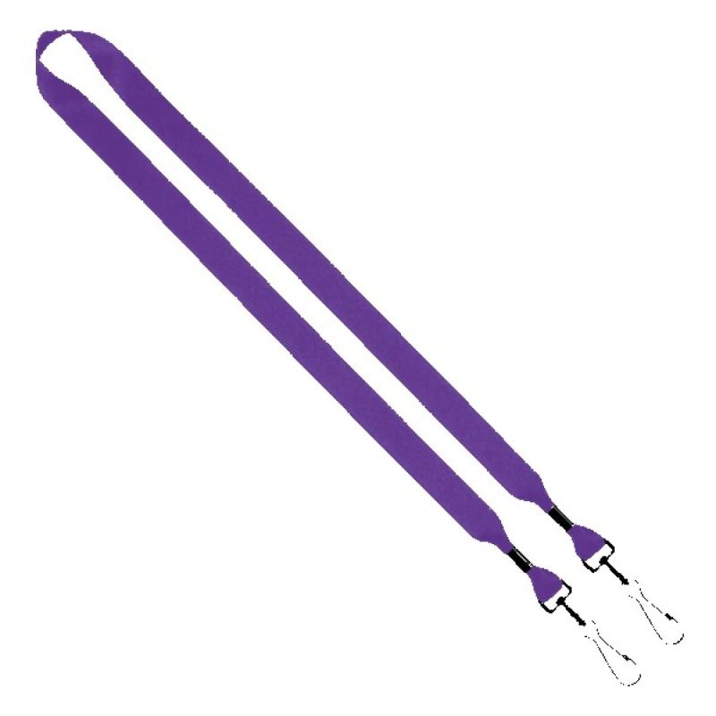 3/4" 2-Ended Polyester Lanyard with Metal Crimp & Metal Swivel Snap Hook - 1