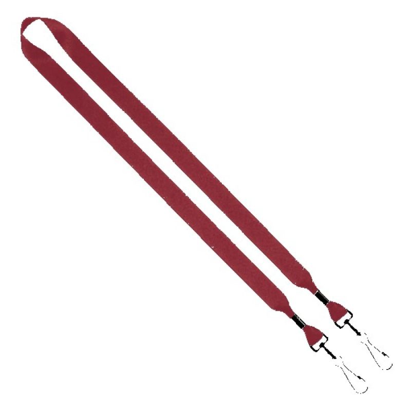 3/4" 2-Ended Polyester Lanyard with Metal Crimp & Metal Swivel Snap Hook - 5