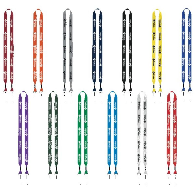 3/4" 2-Ended Polyester Lanyard with Metal Crimp & Metal Swivel Snap Hook