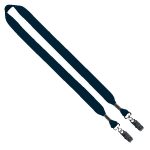 3/4" Cotton Double Bulldog Clip Lanyard - 6