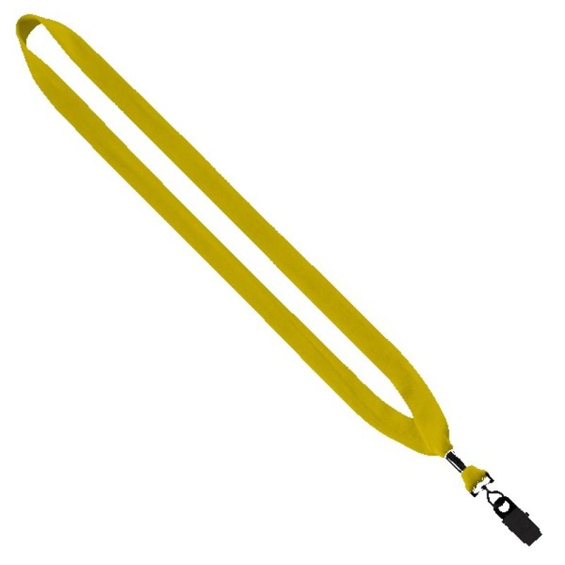 3/4" Cotton Lanyard with Metal Crimp & Bulldog Clip - 1