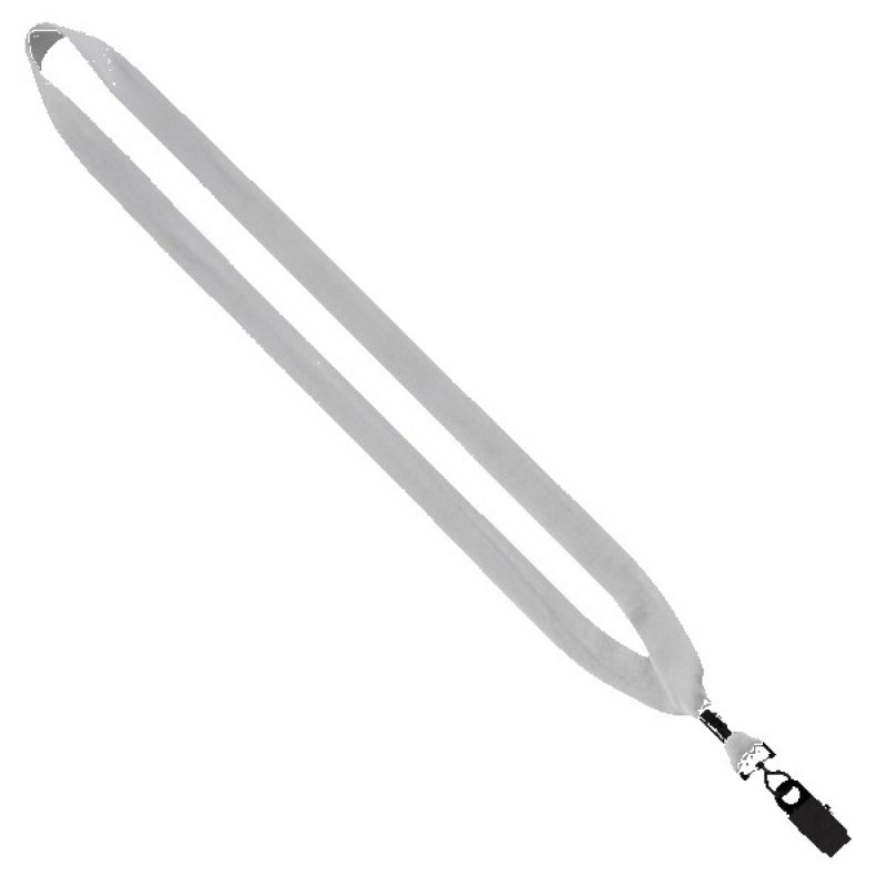 3/4" Cotton Lanyard with Metal Crimp & Bulldog Clip - 2