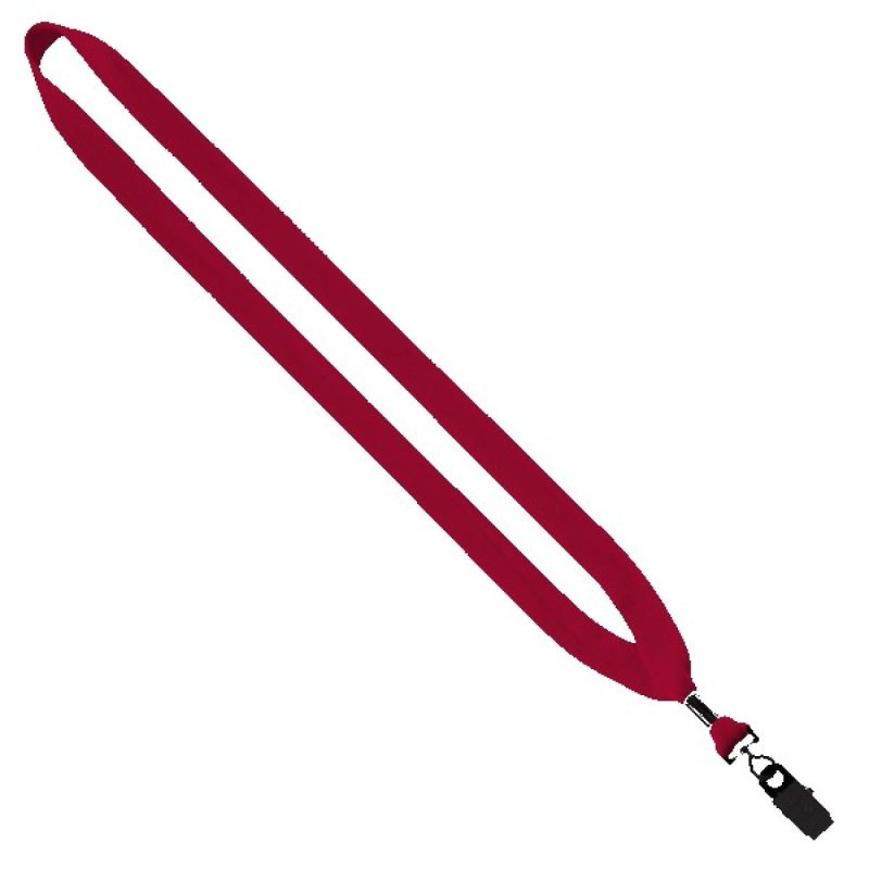 3/4" Cotton Lanyard with Metal Crimp & Bulldog Clip - 3