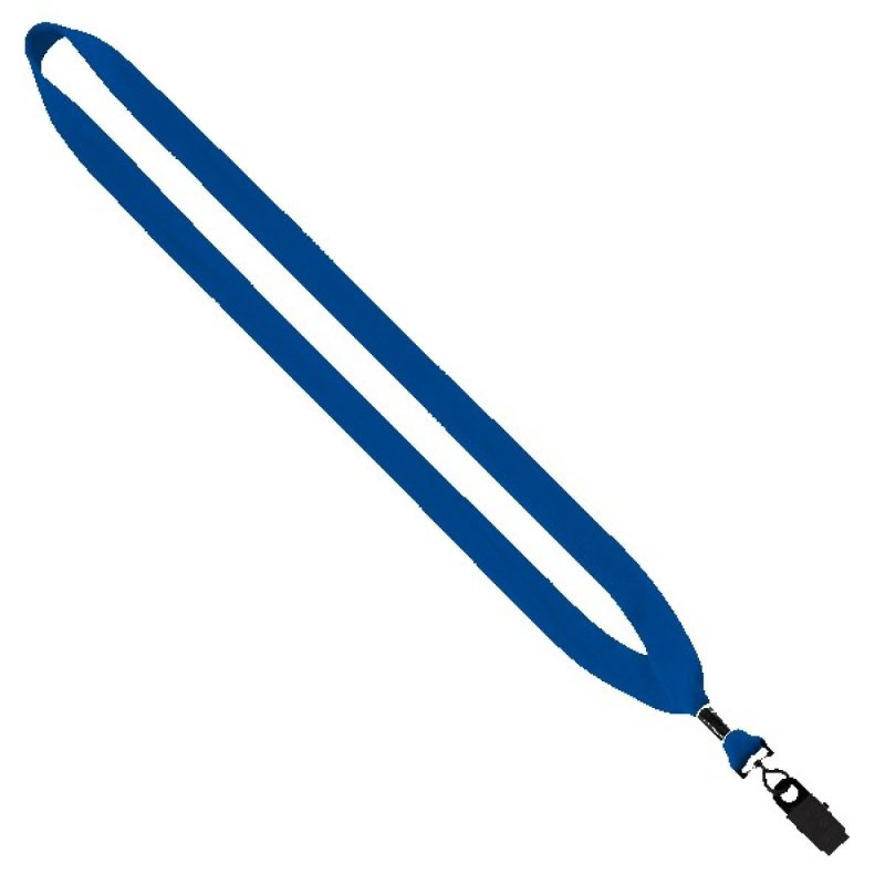 3/4" Cotton Lanyard with Metal Crimp & Bulldog Clip - 5