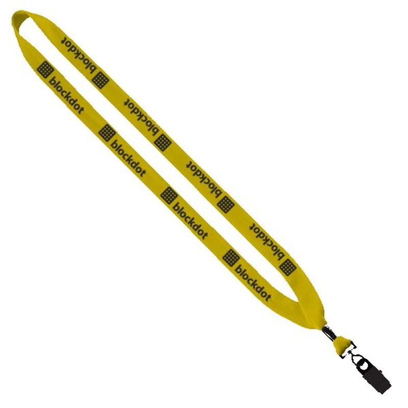 3/4" Cotton Lanyard with Metal Crimp & Bulldog Clip - 7