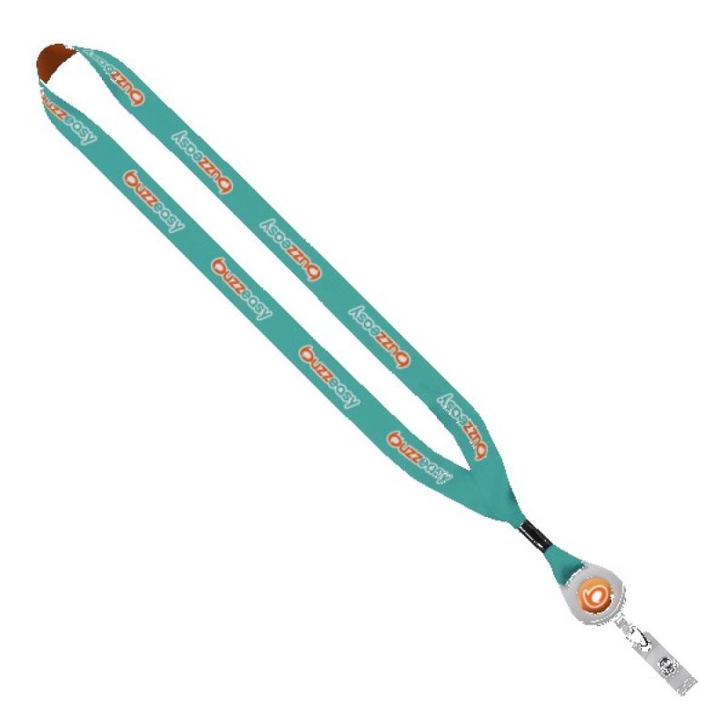 3/4" Dye-Sublimated Lanyard with Metal Crimp & Retractable Badge Reel - 8