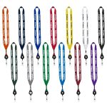 3/4" Polyester Lanyard with Metal Crimp & Retractable Badge Reel