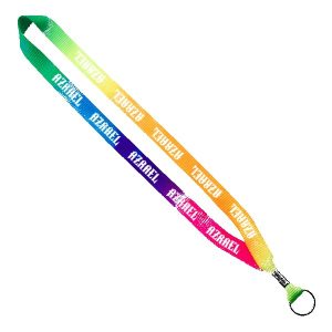 3/4" Tie Dye Lanyard with Metal Crimp & Metal Split-Ring