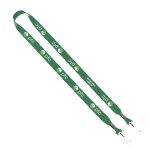 3/4" rPET Dye-Sublimated Double-Ended Lanyard With Metal Crimp and Swivel Snap Hook - 1