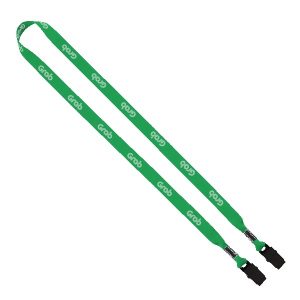5/8" Dye-Sublimated Tubular Double Bulldog Clip Lanyard