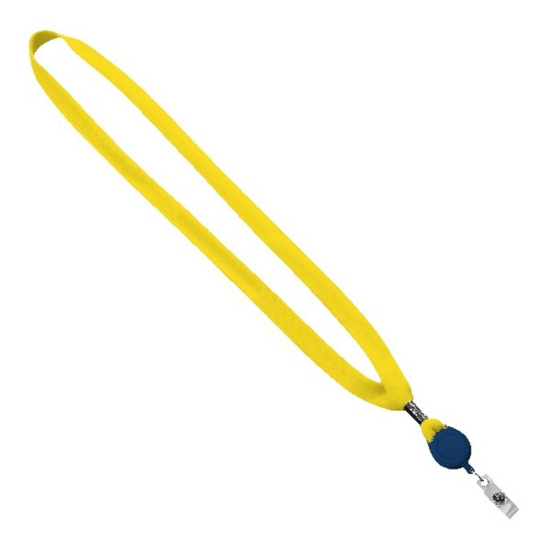 5/8" New Polyester "Shoelace" Lanyard with Retractable Badge Reel - 4