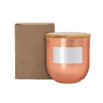 8 oz White Wax Metallic Candle with Wood Lid - 3
