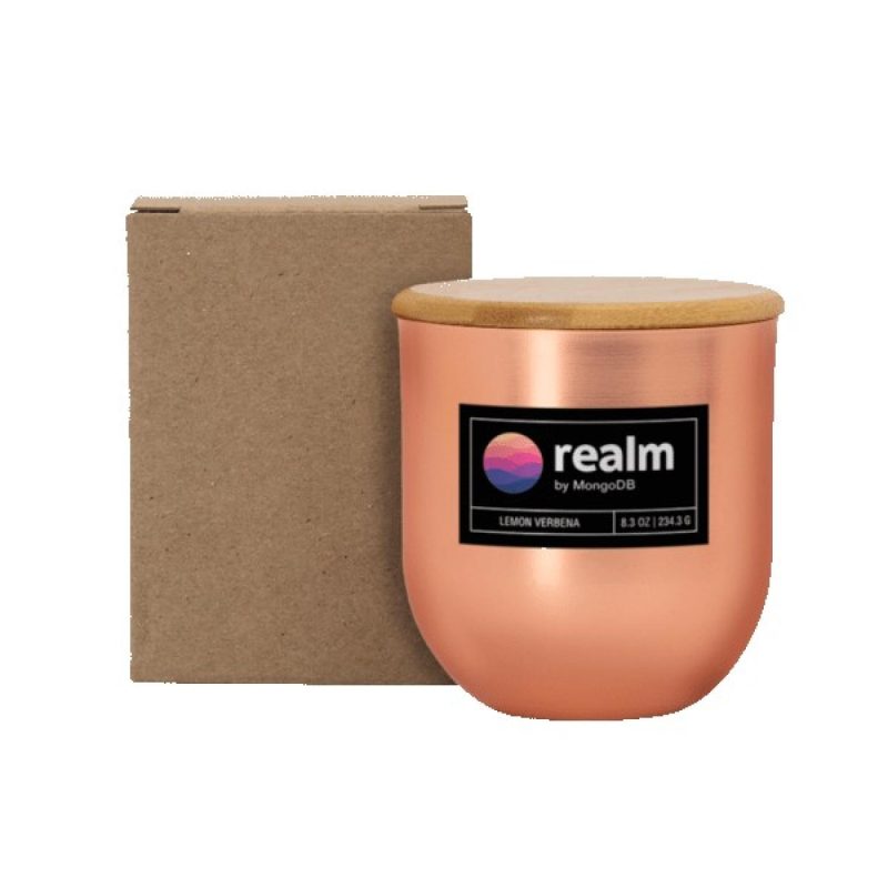 8-oz-White-Wax-Metallic-Candle-with-Wood-Lid-TSOHO 8 oz White Wax Metallic Candle with Wood Lid