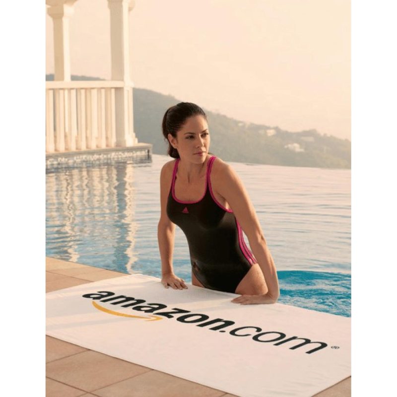 Basic Weight White Beach Towel - 3