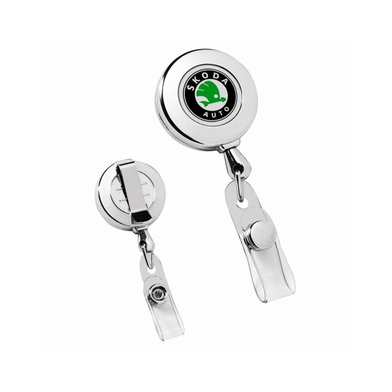 Circle Chrome Retractable Badge Holder - 2
