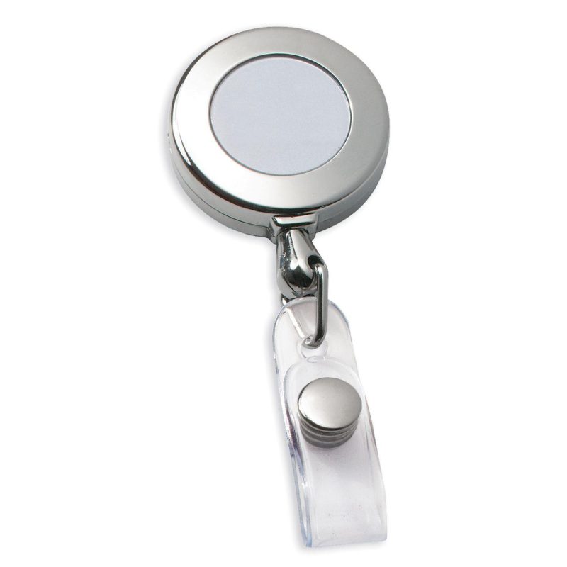 Circle Chrome Retractable Badge Holder - 3