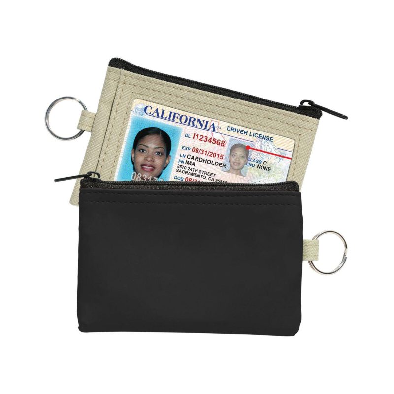 Coin Pouch W/Id Window & Split Ring - 1