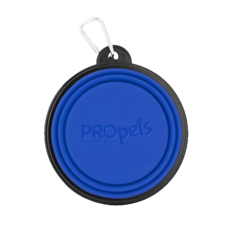 Collapsible Silicone Pet Bowl w/Carabiner - 9