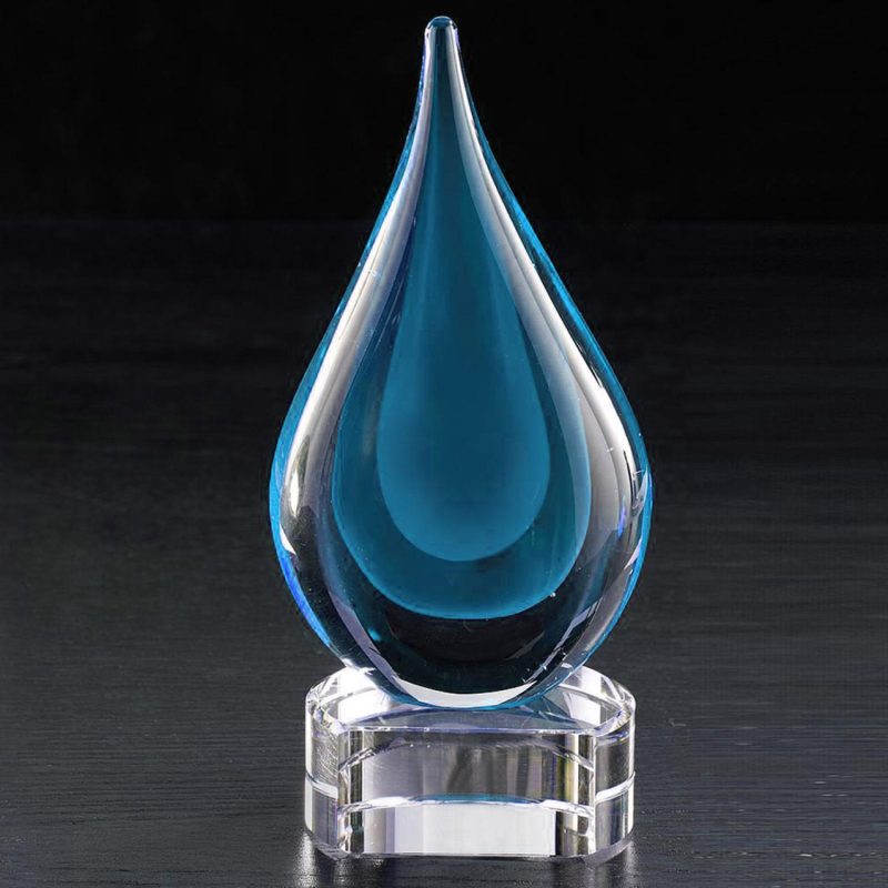 Fusion Art Glass Award w/ Blue Base - 1