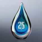 Fusion Art Glass Award w/ Blue Base - 2