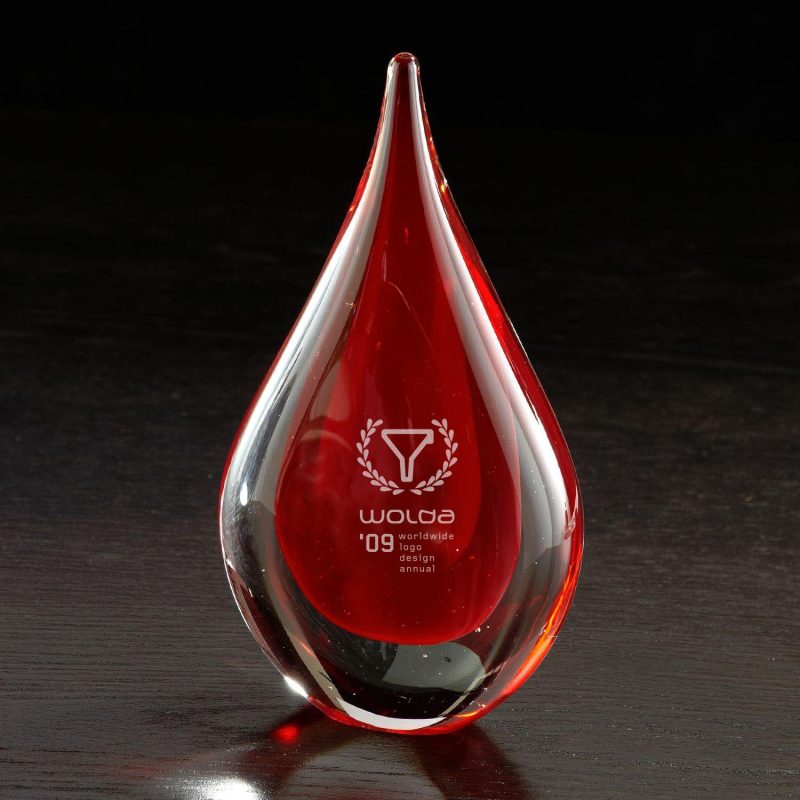 Fusion Art Glass Award w/ Blue Base - 4