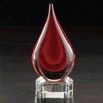 Fusion Art Glass Award w/ Blue Base - 6