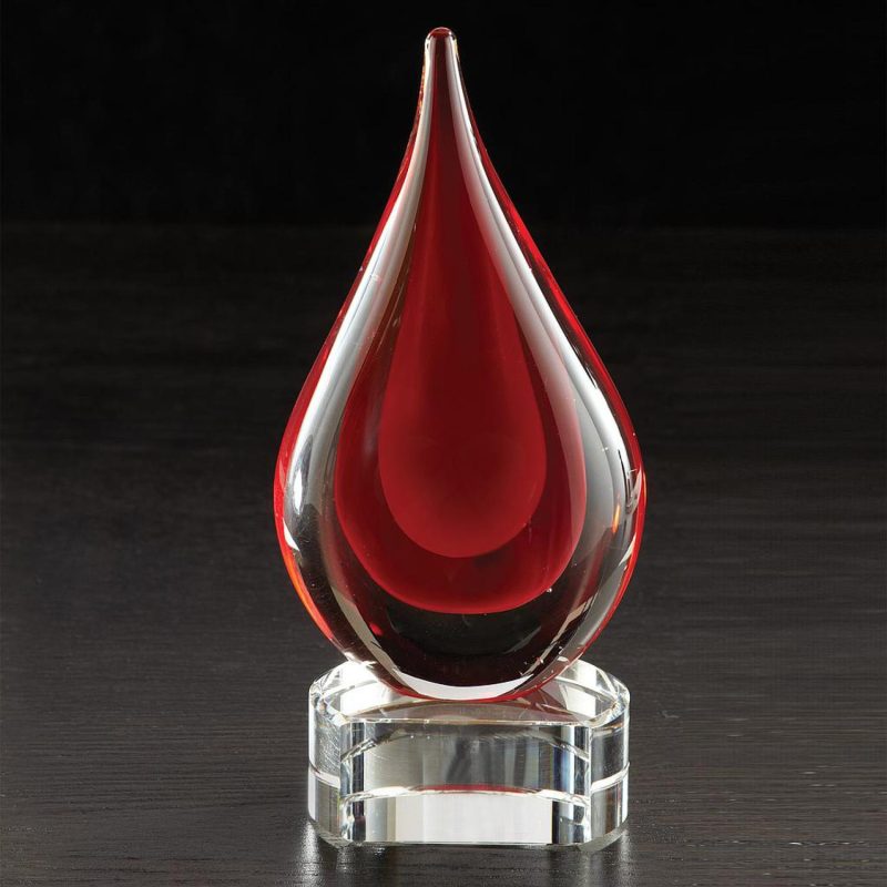 Fusion Art Glass Award w/ Blue Base - 6