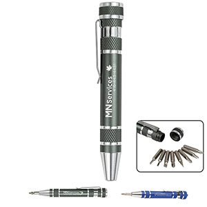 "Great Eight" 8 Bit Metal Screwdriver Tool Kit w/Metal Clip