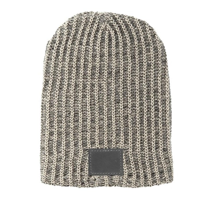 Haberdasher Knit Beanie with Leather Patch - 2