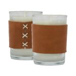 Harper 8 oz. Leather Wrapped Candle - 2