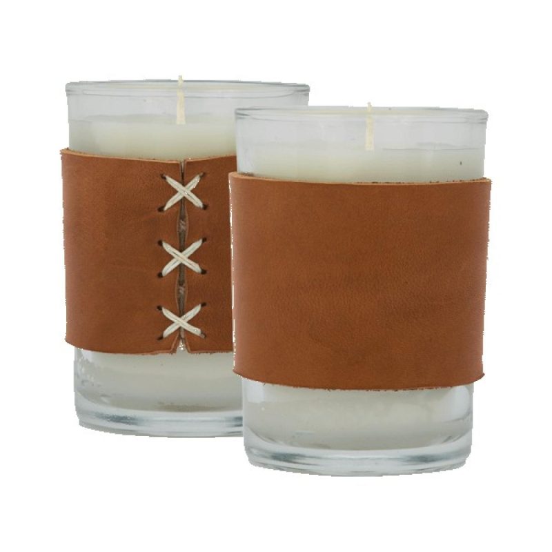 Harper 8 oz. Leather Wrapped Candle - 2