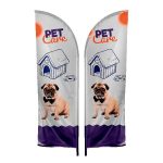 IMPORT 10' Double-Sided Feather Flag with Ground Spike - 2